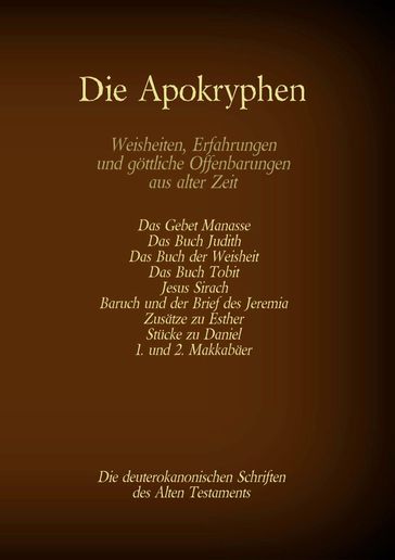 Die Apokryphen, die deuterokanonischen Schriften des Alten Testaments der Bibel - Hermann Menge