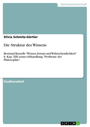 Die Struktur des Wissens - Silvia Schmitz-Gortler