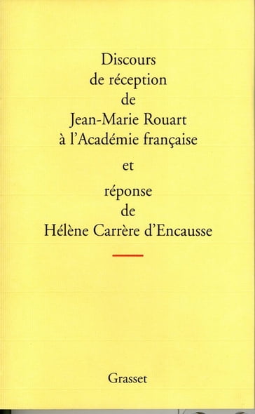 Discours de réception à l'Académie française - Jean-Marie Rouart