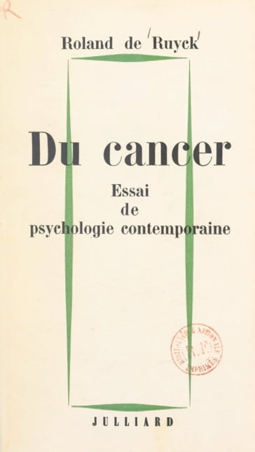 Du cancer - Roland de Ruyck