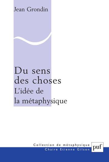 Du sens des choses. L'idée de la métaphysique - Jean Grondin