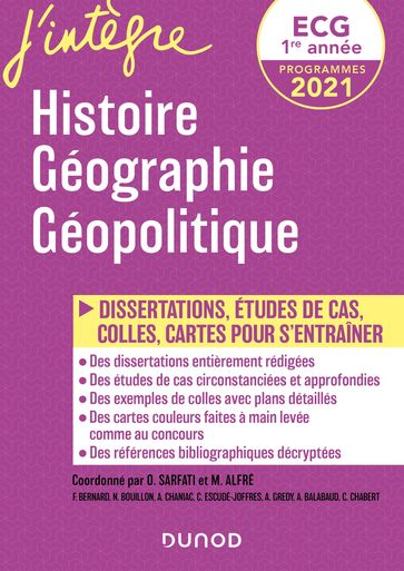 ECG 1re année - Histoire Géographie Géopolitique - 2021 - Christophe Chabert - Frédéric Encel - Hugo Billard - Matthieu Alfré
