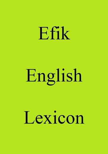 Efik English Lexicon - Trebor Hog