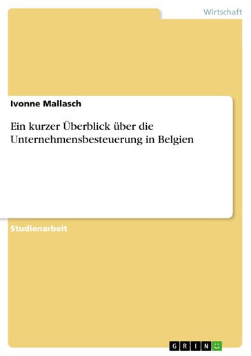 Ein kurzer Überblick uber die Unternehmensbesteuerung in Belgien - Ivonne Mallasch