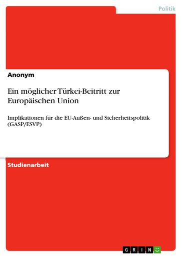 Ein möglicher Türkei-Beitritt zur Europäischen Union - Sebastian Hubers