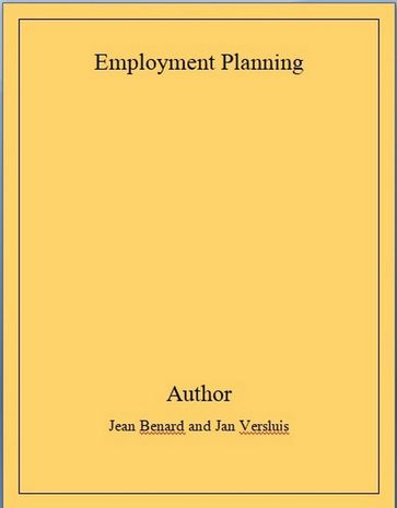 Employment Planning And Optimal Allocation Of Physical And Human Resources - Jean Benard - Jan Versluis