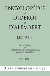 Encyclopédie de Diderot et d Alembert - Lettre B