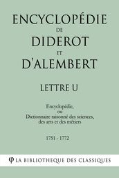 Encyclopédie de Diderot et d Alembert - Lettre U