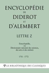 Encyclopédie de Diderot et d Alembert - Lettre Z