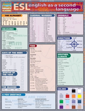 Esl (English As A Second Lang) - Inc BarCharts