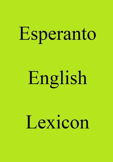 Esperanto English Lexicon - Trebor Hog