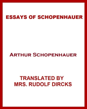 Essays of Schopenhauer - Arthur Schopenhauer