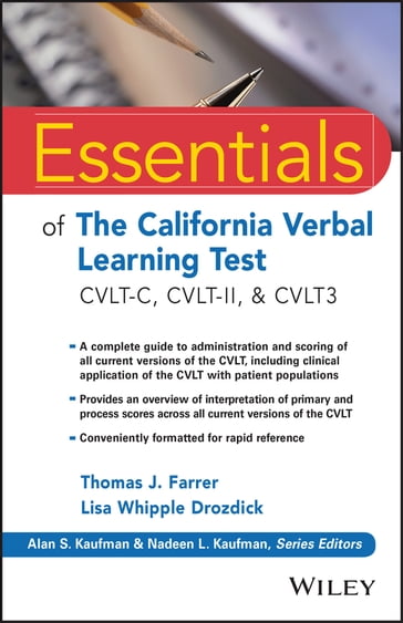 Essentials of the California Verbal Learning Test - Thomas J. Farrer - Lisa W. Drozdick