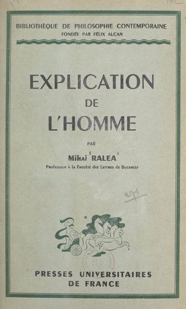 Explication de l'homme - Félix Alcan - Mihai Ralea - Émile Bréhier