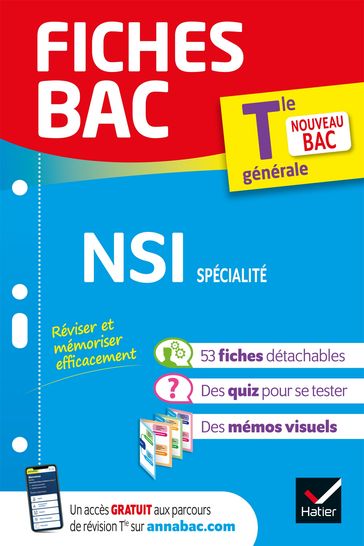 Fiches bac NSI Tle générale (spécialité) - Bac 2024 - Vojislav Petrov - Guillaume Connan - Gérard Rozsavolgyi - Laurent Signac