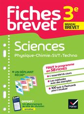 Fiches brevet Sciences 3e - Physique-Chimie, SVT, Technologie Brevet 2024