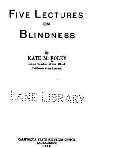 Five Lectures on Blindness - kate - M. Foley