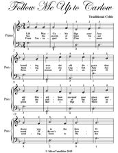 Follow Me Up to Carlow - Easiest Piano Sheet Music