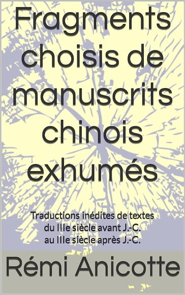 Fragments choisis de textes chinois exhumés - Rémi Anicotte