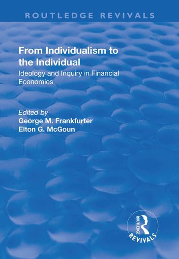 From Individualism to the Individual - George M. Frankfurter - Elton G. McGoun