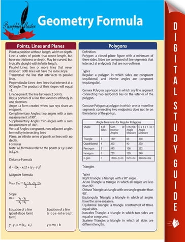 Geometry Formula - Pamphlet Master