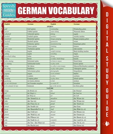 German Vocabulary (Speedy Study Guides) - Speedy Publishing