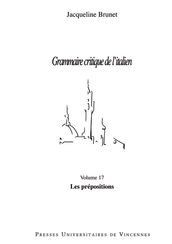Grammaire critique de l italien - Les prépositions