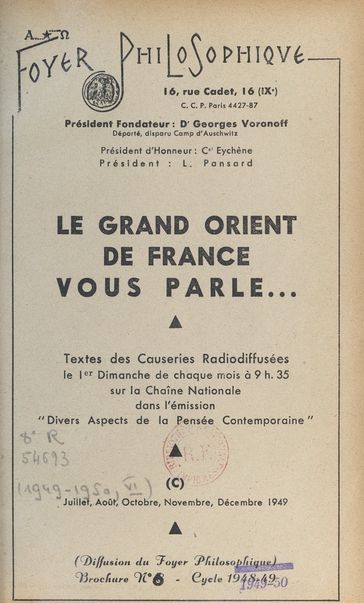 Le Grand Orient de France vous parle - Grand Orient de France