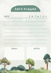 Green Cute Landscape Daily Planner