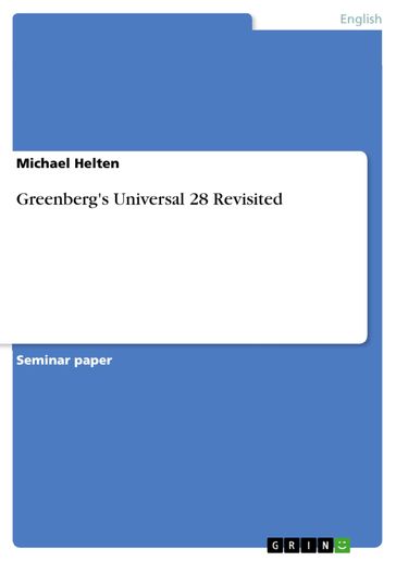Greenberg's Universal 28 Revisited - Michael Helten
