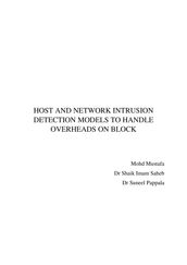 HOST AND NETWORK INTRUSION DETECTION MODELS TO HANDLE OVERHEADS ON BLOCK
