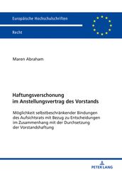 Haftungsverschonung im Anstellungsvertrag des Vorstands