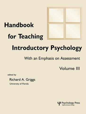 Handbook for Teaching Introductory Psychology - Michelle Rae Hebl - Charles L. Brewer - Ludy T. Benjamin - Jr.