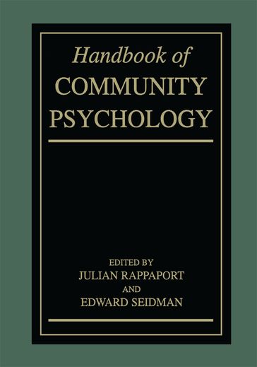 Handbook of Community Psychology