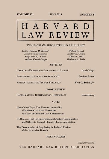 Harvard Law Review: Volume 131, Number 8 - June 2018 - Harvard Law Review