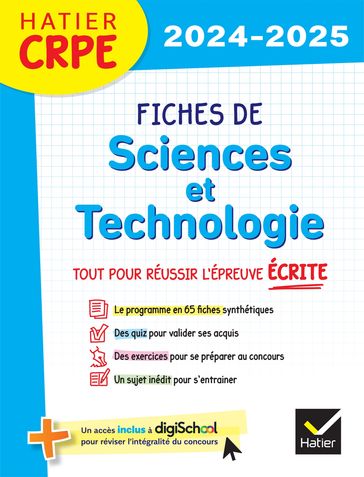 Hatier CRPE - Fiches de Sciences et Technologie - Epreuve écrite 2024/2025 - Cécile Laruelle-Detroussel - Hélène Lesot