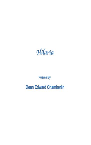 Hilaria: Poems - Dean Edward Chamberlin