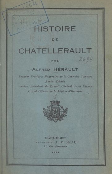 Histoire de Châtellerault - Alfred Hérault