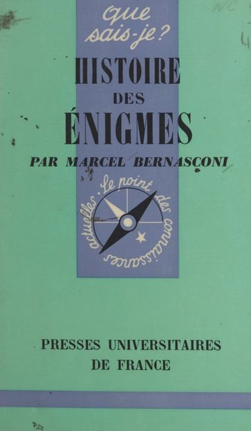 Histoire des énigmes - Marcel Bernasconi - Paul Angoulvent