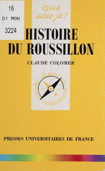 Histoire du Roussillon - Claude Colomer