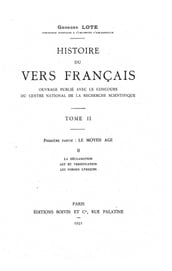 Histoire du vers français. TomeII
