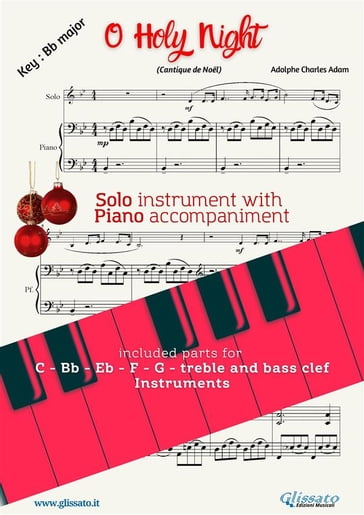 O Holy Night (in Bb) for all instruments and Piano accompaniment - Adolphe Adam