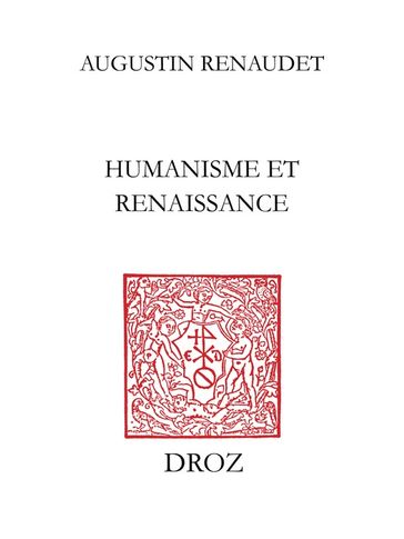 Humanisme et Renaissance - Augustin Renaudet