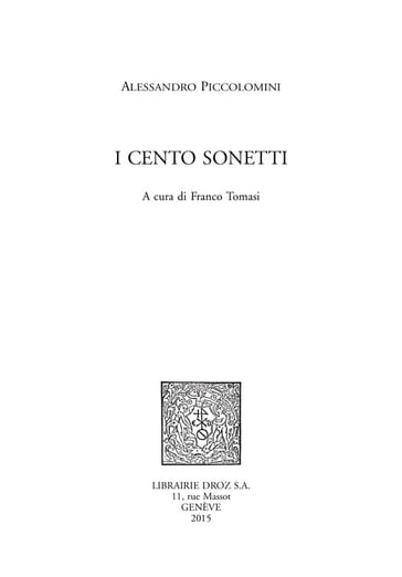 I Cento sonetti - Alessandro Piccolomini