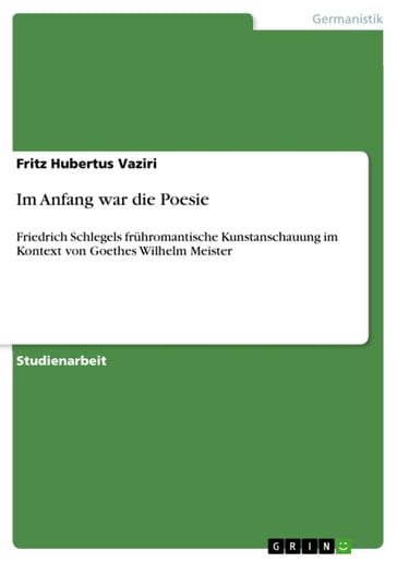 Im Anfang war die Poesie - Fritz Hubertus Vaziri