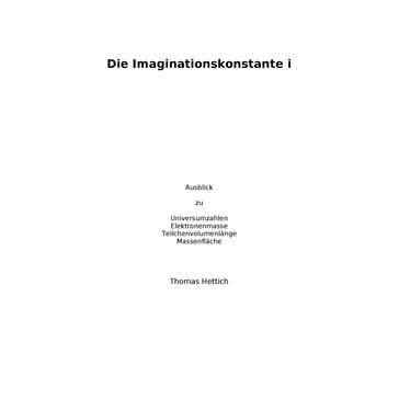 Imaginationskonstante i - Thomas Hettich
