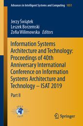 Information Systems Architecture and Technology: Proceedings of 40th Anniversary International Conference on Information Systems Architecture and Technology  ISAT 2019