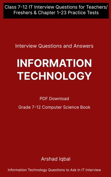 Information Technology Quiz PDF Book   Class 7-12 IT Quiz Questions and Answers PDF - Arshad Iqbal