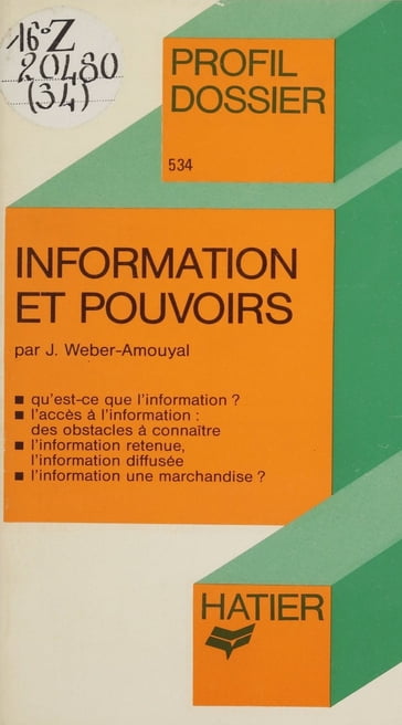 Information et Pouvoirs - Josée Weber-Amouyal