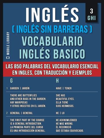 Inglés (Inglés Sin Barreras) Vocabulario Ingles Basico - 3 - GHI - Mobile Library